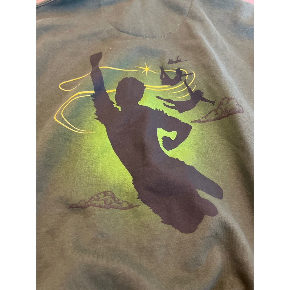 Peter Pan Broadway Musical‎ Zip Up Hoodie Green Mens Small Graphic Back Souvenir
